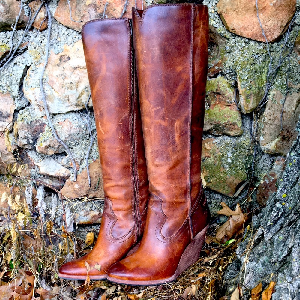 Frye wedge boots
